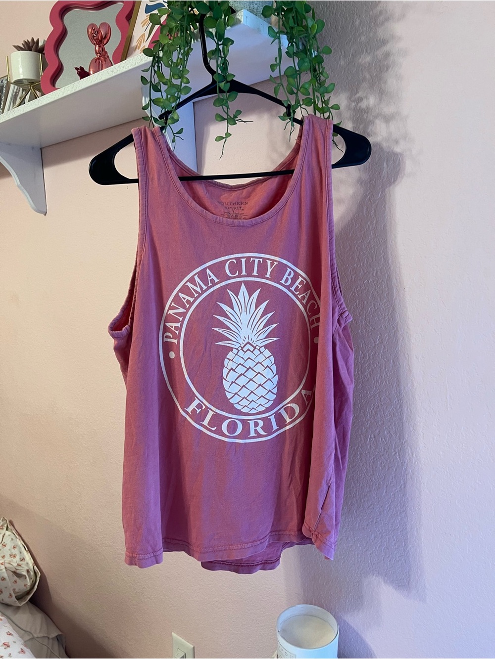 Panama City Beach Pineapple Graphic Tank Top - Pink